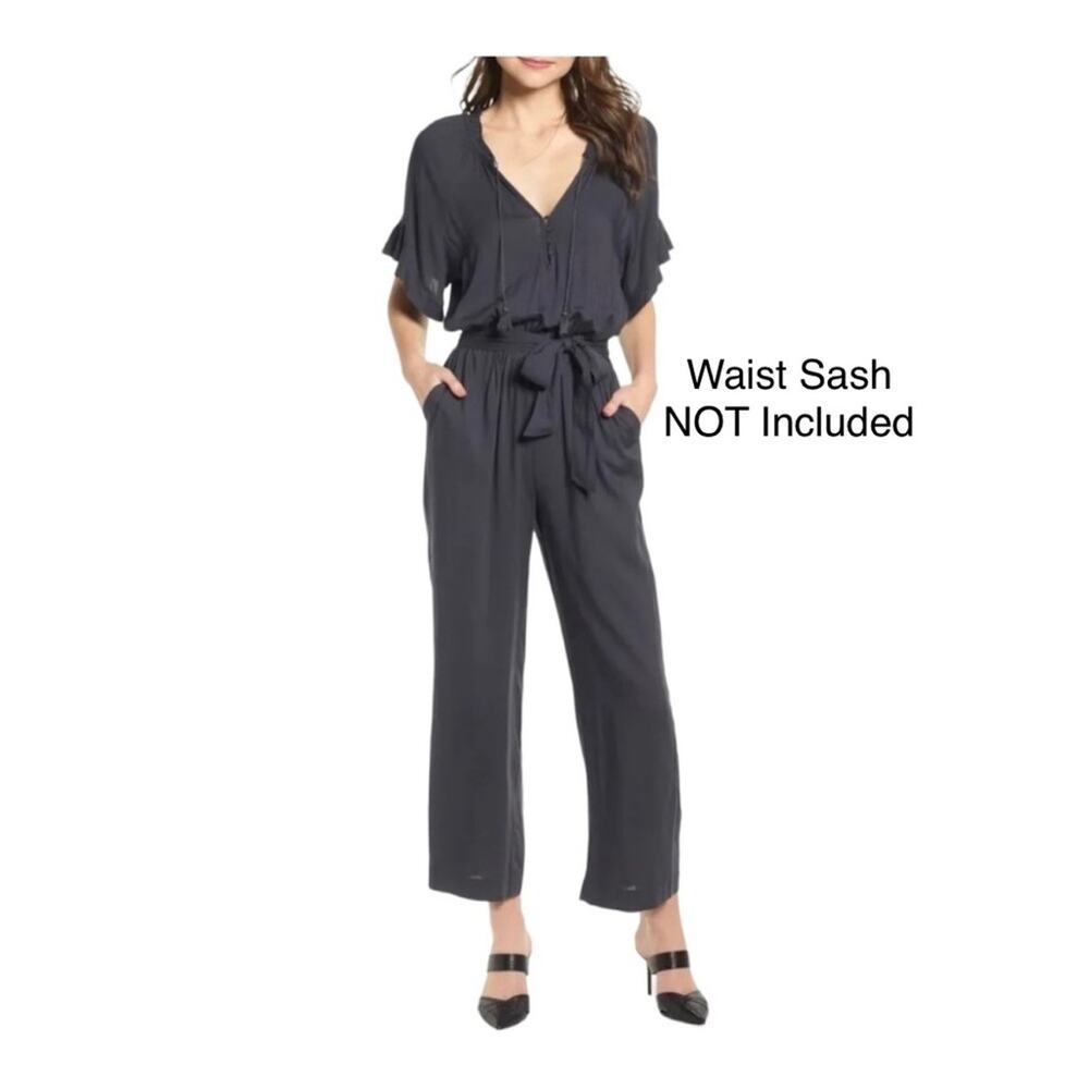 PAIGE Harmony jumpsuit in obsidian Large NEW